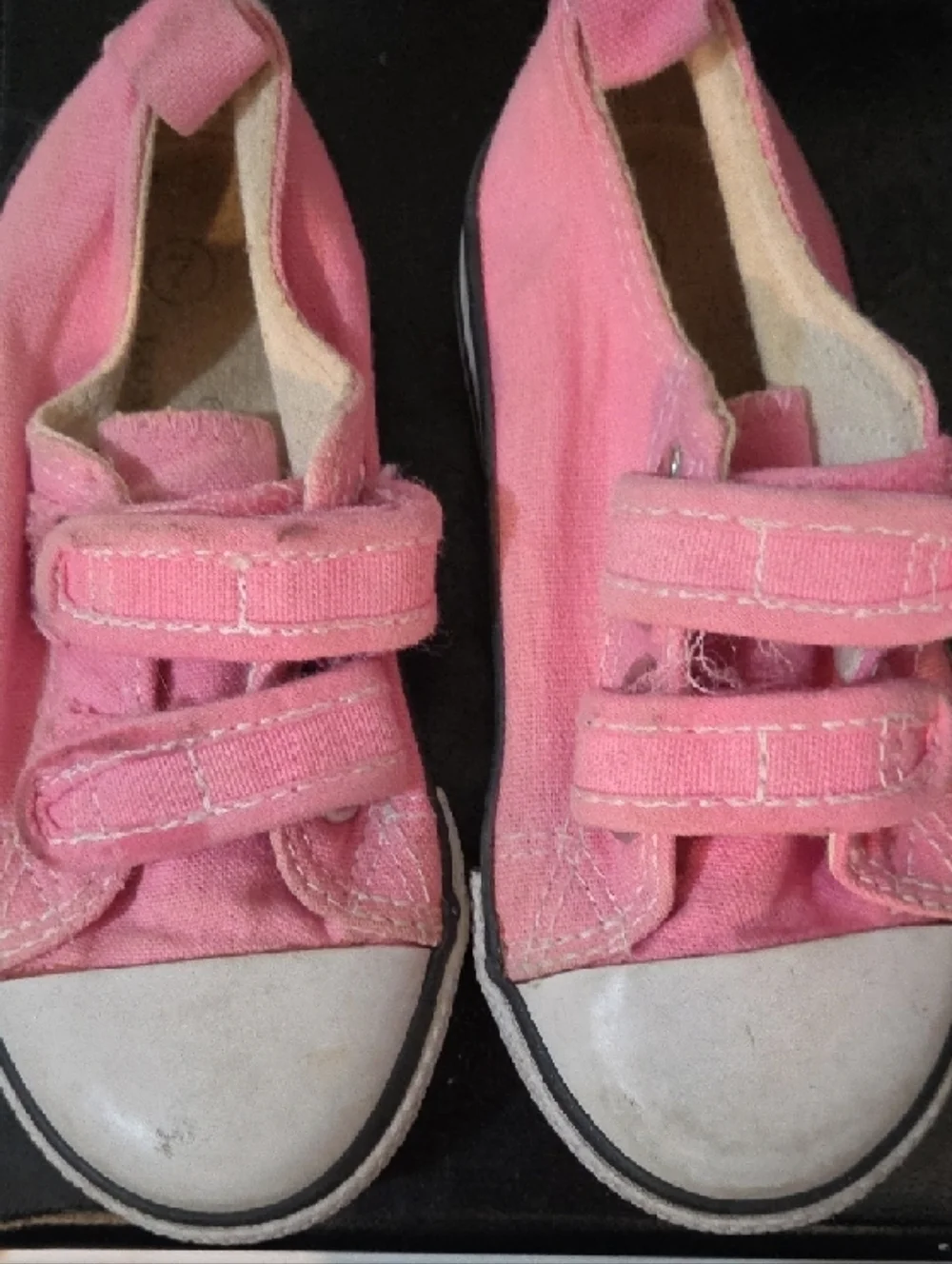 Converse Pink Canvas Velcro Kids Sneakers